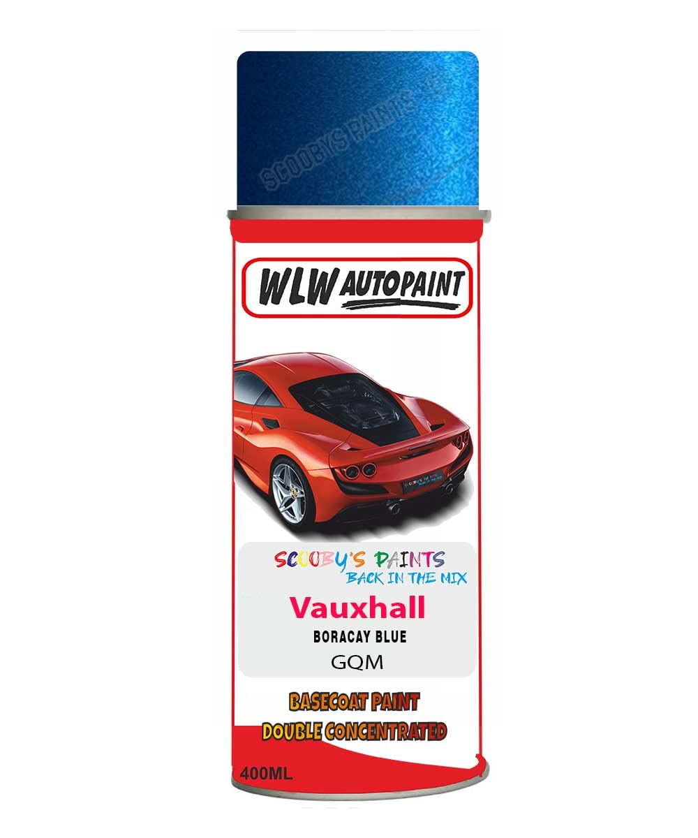 SCOOBYS PAINTS BACK IN THE MIX Basecoat Aerosol Spray Paint For Vauxhall Mokka Boracay Blue 2013-2018 Code Gqm