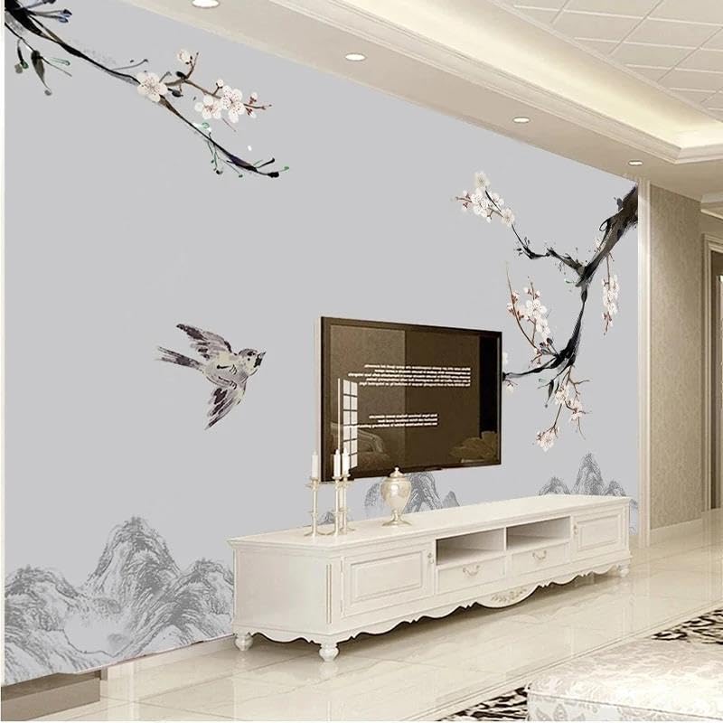 Papier peint mural 3D fleurs plantes PVC pour masquer mur abîmé