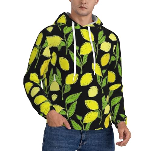 Sweatshirt homme citrons pour rompre la monotonie hivernale avec un pull à capuche ajustable