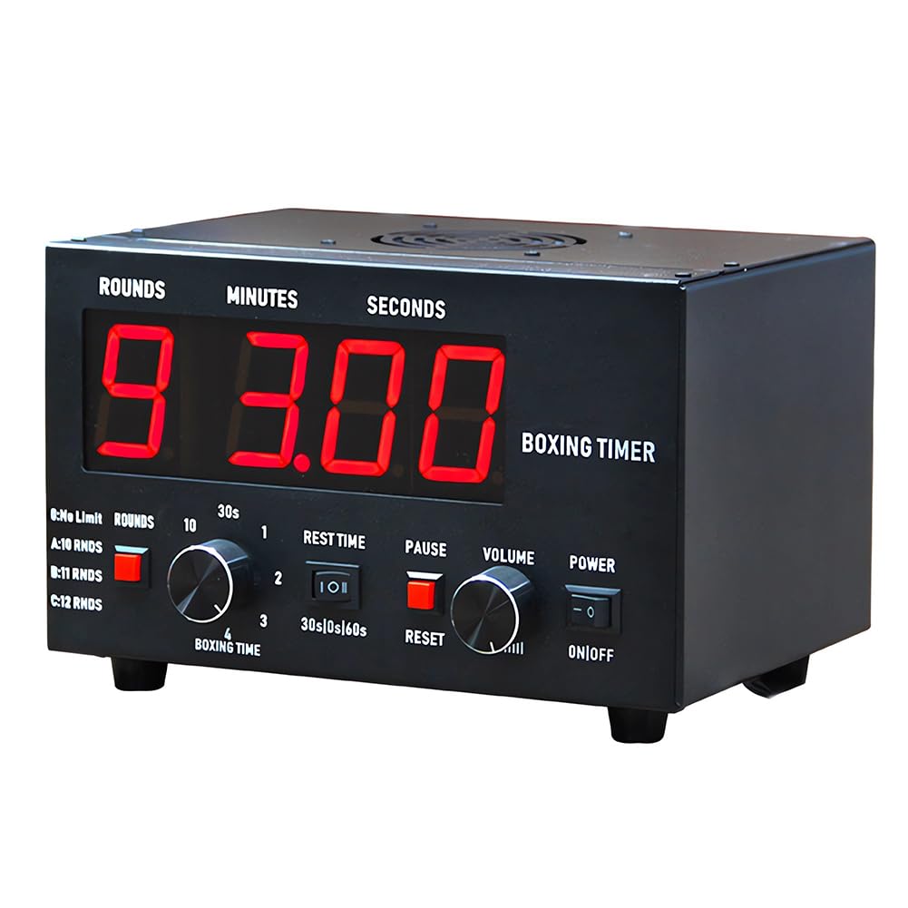 Timer professionale a intervalli di boxe, timer per allenamento in palestra, con funzione di riposo e conteggio loop, cronometro multifunzione per esercizi a casa e in palestra