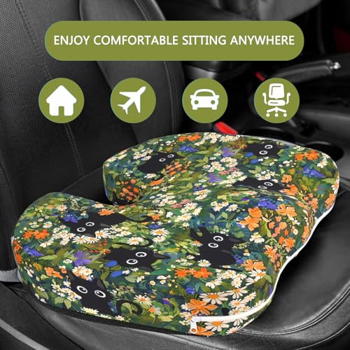 Image of Tailbone Pain Relief Cushion, Memory Foam Seat Cushion for Coccyx Sciatica Pain Pressure Relief Office Desk Chair