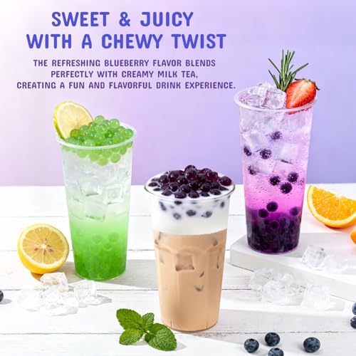 Image of Soeos Blueberry Popping Boba Pearls, 550g(1.2 lbs)