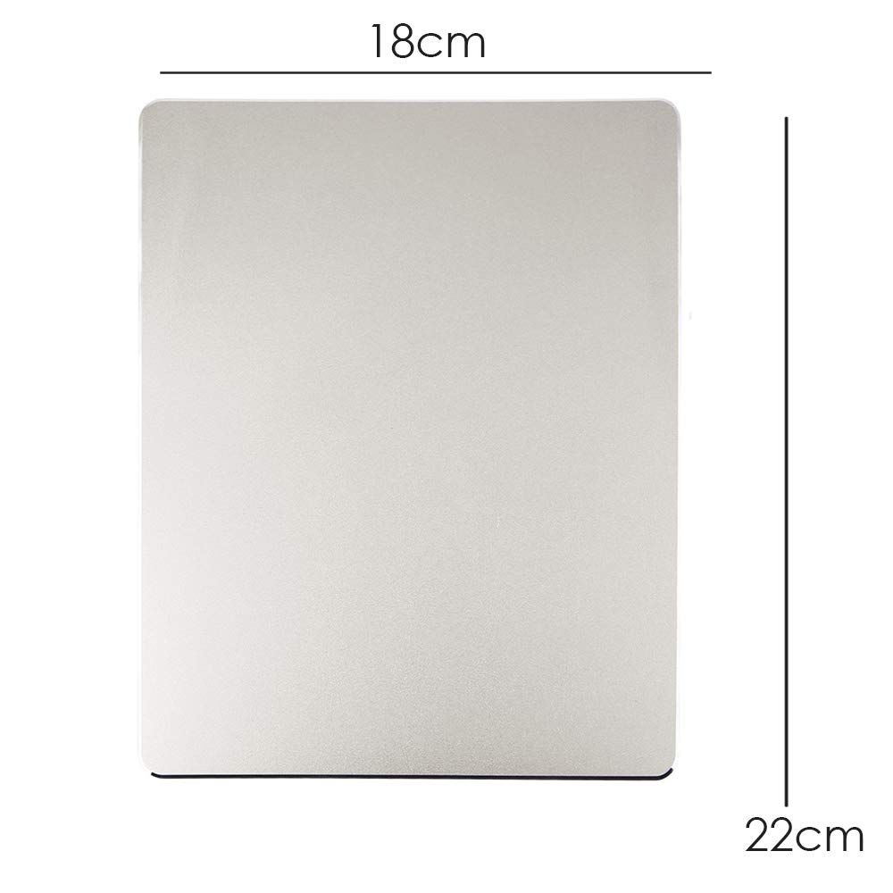 DIGIFLEX Aluminiowa Podkładka Pod Mysz - Metalowa 22x18cm Srebrna | Płynne Sterowanie, Antypoślizgowa Podstawa, Biuro I Gry, Wodoodporna Powierzchnia