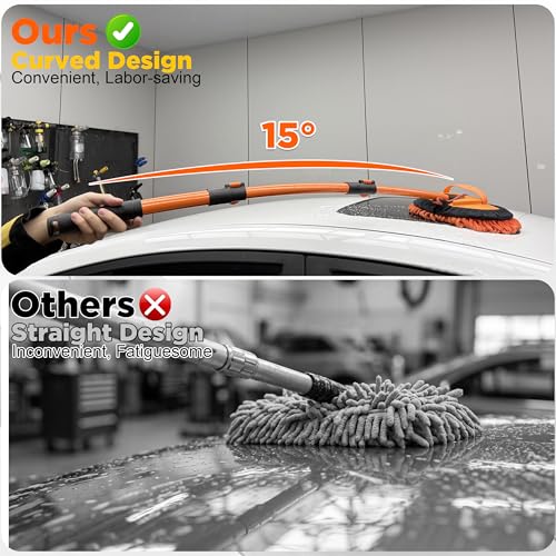 Image of Tool Daily Short Pressure Washer Gun with Foam Cannon, 15 Curved Car Wash Brush with Long Handle, 5 Nozzle Tips, 1 /4 inch Quick Connect