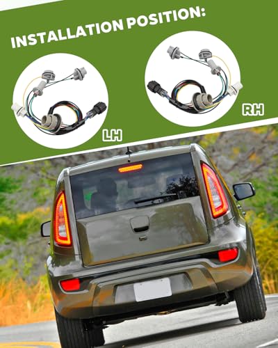 Image of 92450-2K500 Tail Lamp Harness LH or RH Fits for Kia Soul 2011-2013 2.0L I4, NON-LED, Rear Tail Light Lamp Socket Wiring Harness