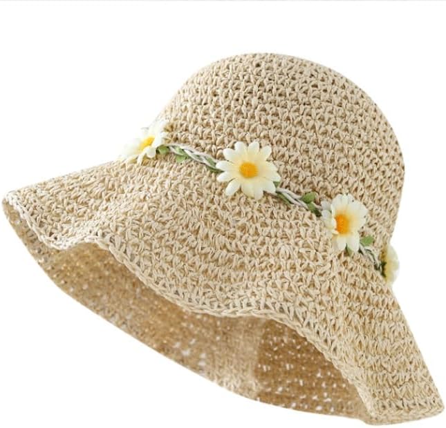 Country Flower Wreath Carefully Selected Beach Hat for Vacation Outing Straw