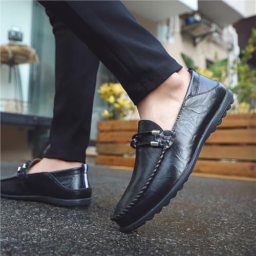 Leather Lined Casual Walking Shoes Men's Slip on Loafers Classic Leather Dress Shoes3