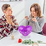 Sxhlseller Rompecabezas de Cristal 3D, Juguete Educativo con Forma de Corazón para Resolver Problemas, Adecuado para Niños Mayores de 14 Años, Relleno Navideño, Azul Claro (Purple)