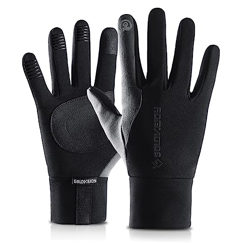 Didiseaon Warm Winter Gloves for Outdoor Activities Thicken Windproof and Anti-slip Cycling Gloves in Grey