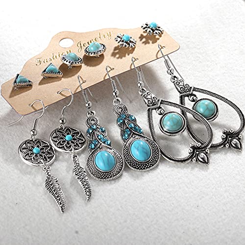 Boho Earrings For Women Girls, Funtopia 36 Pairs Drop Dangle Stud Earrings Bohemian Jewelry Earrings Set, Retro Statement Vintage Fine Earrings #TOP2