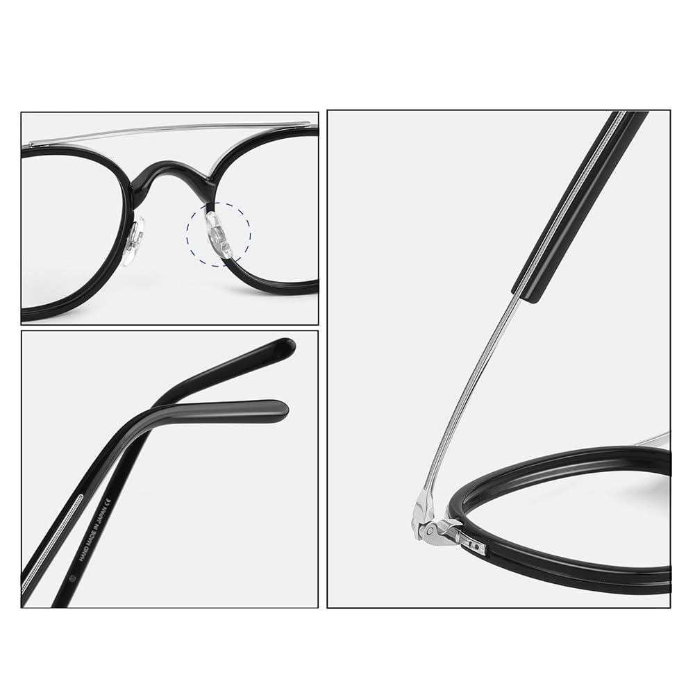 JIETIAN Okulary do czytania Vintage Pure Titanium Smart Zoom HD Anti Blue Light, 1.56 Soczewka asferyczna Okulary powiększające,04,+1.5