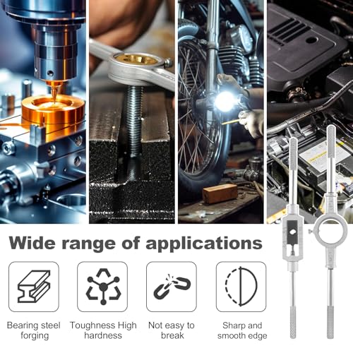 Gueenky 20 Pieces Tap and Die Set, M3-M12 Metric Tapping and Threading Tool Bearing Steel Tap and Die Set with Tap Wrench for Cutting External Internal Thread 6 Gueenky 20 Pieces Tap and Die Set, M3-M12 Metric Tapping and Threading Tool Bearing Steel Tap and Die Set with Tap Wrench for Cutting External Internal Thread - Image 6