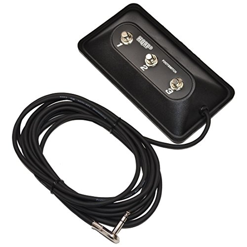 HQRP 3-Button Guitar Amp Momentary Footswitch compatible with Fender Bassman 300 Pro, Bassman 1200 Pro, Sunn 300T Amps