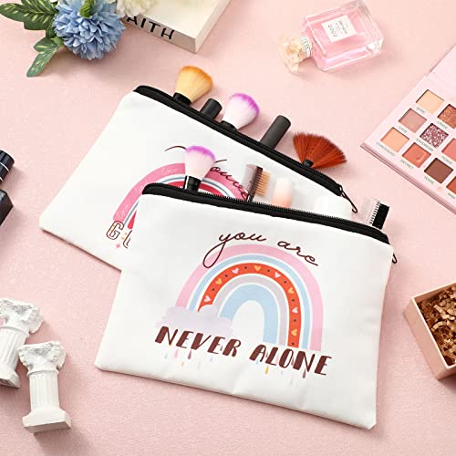 Pinkunn YLI-PINKUNN-71 16 Pieces Rainbow Canvas Cosmetic Bag Bulk Inspirational Quotes Makeup Bags thumb #2