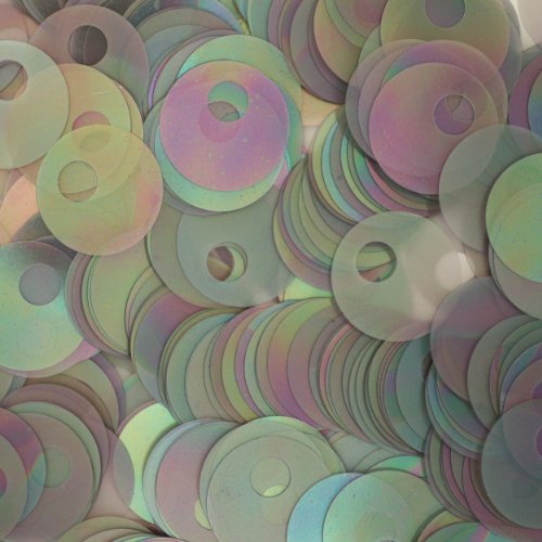 Sequin Paillettes Large Hole Gray Silver Rainbow Semi Frost Pk/100