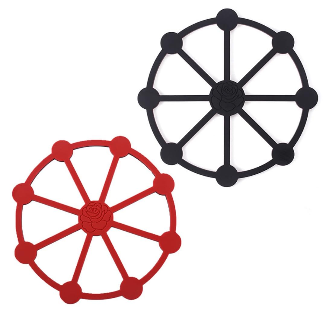 2 Pcs Silicone Trivet Mat, Reusable Heatproof Hot Pan Mats for Dishes, Pots and Pans, Pot Holder, Hot Pad to Protect Table and Countertop, Kitchen Decor and Accessories