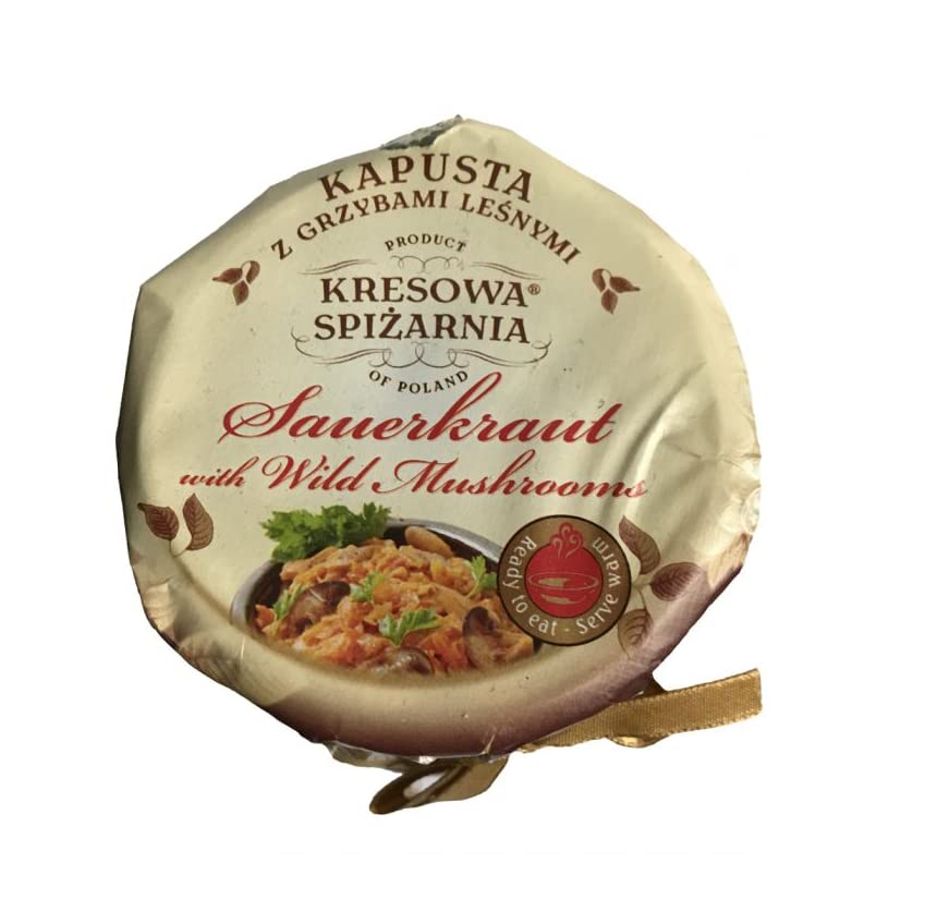 Miniatura 5 de Al Amin Foods Chucrut polaco con champiñones silvestres (Kapusta kiszona z lenymi grzybami) 2 tarros de vidrio NT. Peso 29.98 onzas (29.98oz) Por