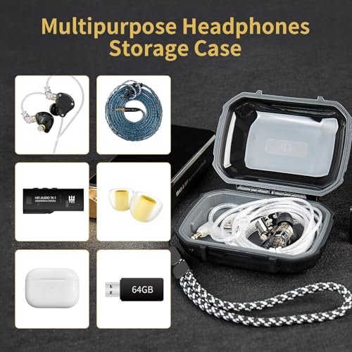 Image of CCZ Taichi Hard Shell IEM Case for KZ ZS10 Pro in Ear Monitor, Travel Portable Earbuds Case Waterproof Headphones Storage Box for Shure SE215, CCZ Melody, KBEAR KS1 KZ ZAR Earphone Accessories (White)