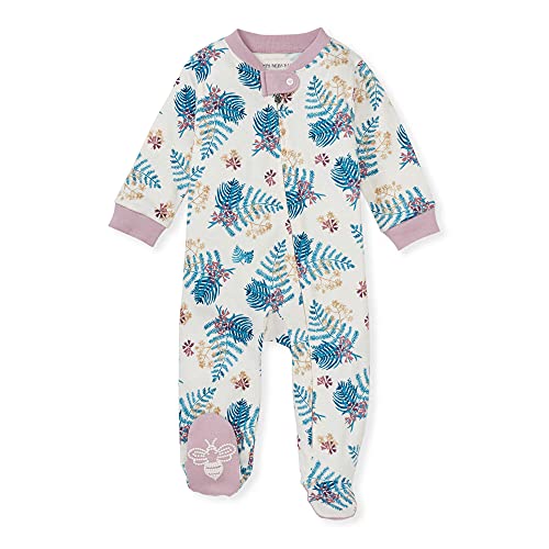 Image of Burt's Bees Baby unisex-baby Sleep & Play, Organic One-piece Romper-jumpsuit Pj, Zip Front Footed Pajama