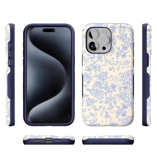 Casely iPhone 15 Pro Max Case | Cupid's Canvas | Periwinkle Floral | Bold Protective Design | Compatible with MagSafe by Casely - Used condition - Image 9