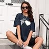 Lonya Women's T-Shirts Round Neck Y2k 90s Oversized T Shirts for Women Ladies Short Sleeve Graphic Print Summer Baggy Plus Size Casual Cotton Tee Tops,Pure Navy Blue,XXL #1