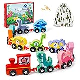 🦖Miniwagen und Züge—Jedes kleine Kinderspielzeug ist mit Rädern ausgestattet, die als Wagen geschoben werden können. Diese Dinosaurierwagen sind zu einem sehr interessanten kleinen Zug verbunden, und Kinder können viel Spaß haben.