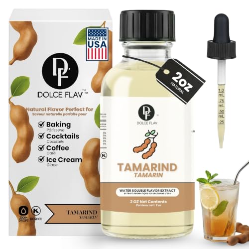 Image of Dolce Flav Natural Tamarind Extract - 2 oz Water-Soluble Concentrated Flavoring for Baking, Beverages, Sauces & Frozen Treats | Kosher | Made in USA