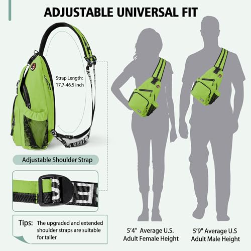 Image of Geestock Convertible Sling Bag for Women Men, Lightweight Crossbody Backpack Daypack Chest Bag Fit 10.9 inch Tablet for Travel, Sport, Hiking & Commute, Green, 8.27inx3.94inx13.39in