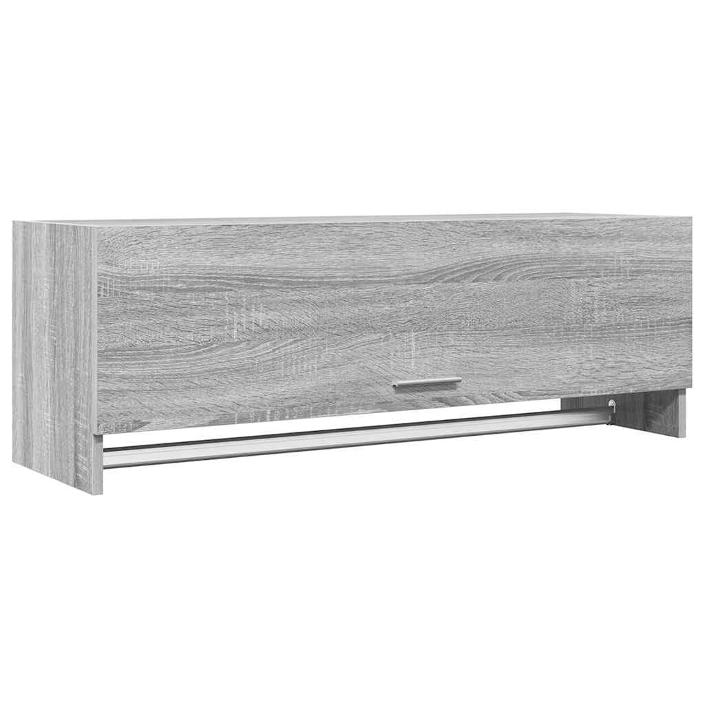 Szafka Szary Dąb Sonoma 100x32,5x35 cm z Drążkiem na Wieszaki