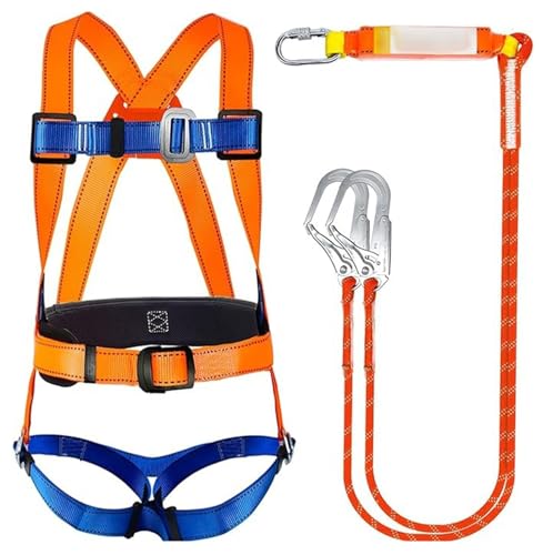 Arnés De Seguridad Anticaidas, 5 Puntos Kits De Arnés De Seguridad Arnés Escalada Cuerda para Arnes Seguridad & Proteccion Sistema De Retención Arnés para Escalar, Trabajar En Altura