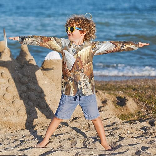 Image of CaTaKu Boys Swim Shirt Long Sleeve Rash Guard for Boys Toddler Rashguard Water Sun Shirt UPF+ 50 Swimwear