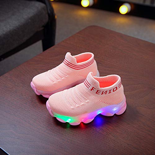 POLG Children Baby Girls Boys Letter Mesh Led Luminous Sport Shoes Kids Casual Running Sneakers Light-Up Shoes2