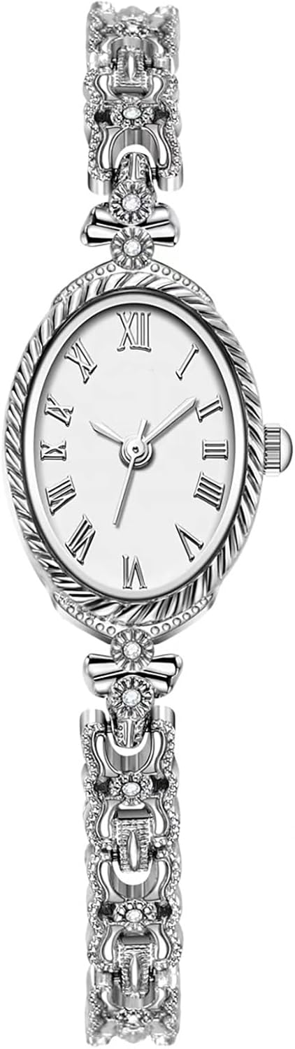 Vintage Women's Oval Bracelet Watch Luxury Roman Dial Analog Quartz Watch Waterproof Watches for Women