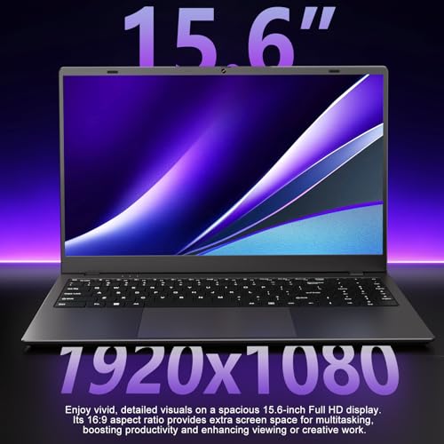Image of Laptop Computer 15.6 Inch, 8GB RAM 256GB SSD, Pentium 6500Y Processor Up to 3.4GHz, FHD IPS Display, WiFi 5, Type-C, Laptop for Students, Business & Home Office