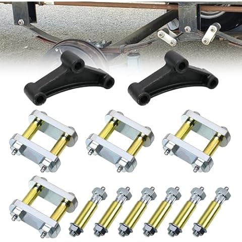RYANSTAR RACING Heavy Duty Shackle Upgrade Kit with 2Pcs Trailer Leaf Spring Equalizers EQ-104 Compatible with 33" Wheelbase Compatible with CRE3000 Stock and Equaflex Trailer Shackle kit Cover