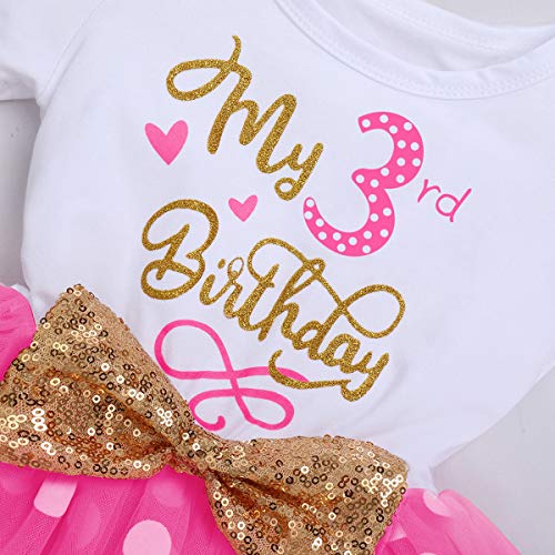 image for IBTOM CASTLE Toddler Girl Princess It's My 3rd Birthday Party Cake Sma