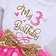 FYMNSI Kleinkinder Baby Mädchen Mein 3. Geburtstag Kleid Kurzarm Tutu Tüllkleid Gepunktet Rock mit Pailletten Schleife A-linie Prinzessin Partykleid Fotoshooting Outfit Kostüm Rose 3 Jahre