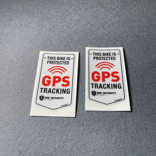 2PCS Car Stickers Warning GPS Tracker Alarm Bike Protected Motorbike Bumper 7x4cm (D)