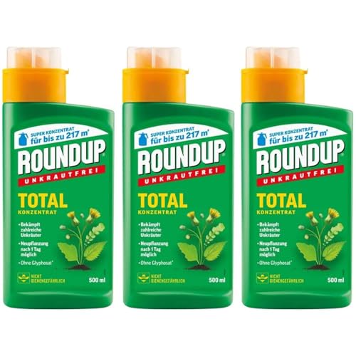 3 X 500ml RoundupUnkrautfrei Total Konzentrat