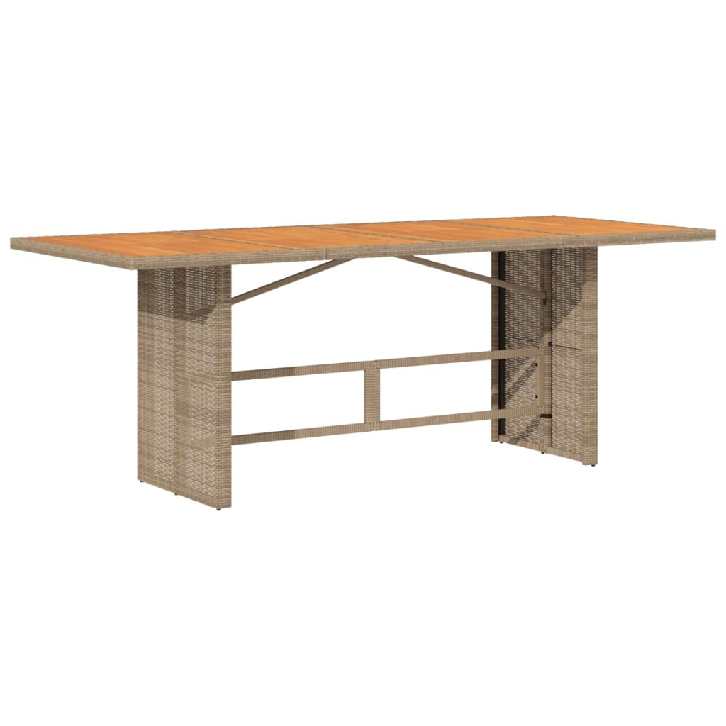 Tavolo da Giardino in Legno di Acacia e Polyrattan 190x80 cm | Ampio tavolo da pranzo per esterni, ideale per arredare il patio, il balcone o il terrazzo durante i pranzi in famiglia.