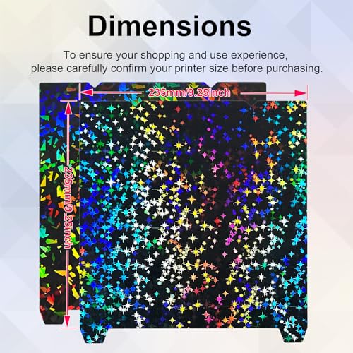IdeaFormer Smooth Rainbow Confetti+Galaxy PEF Druckplatte 235x235mm, Federstahl PEF Build Plate Keine Magnetisch Druckbett für Creality K1C/K1/K1 SE/Ender 3 V3 SE/KE/Ender 3 S1/Pro/Ender 5 S1