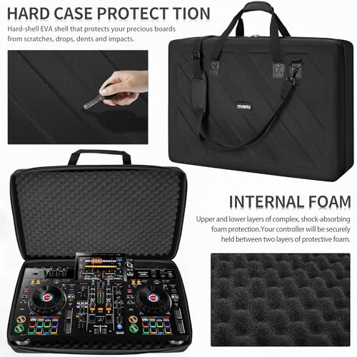 Image of Lightweight Molded EVA Storage Case Fits for Pioneer DDJ RX2 RX3, 29.5 X 19.3 X 5.5 Inch Black