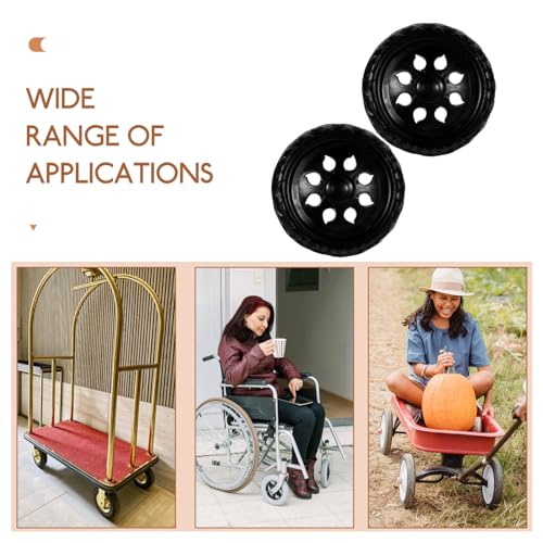 EXCEART 2pcs Replacement Wheels for Shopping Carts Grocery Trolleys Push Carts Easy Installation Caster Wheels for Smooth Mobility for Various Push Cart Use - Image 4