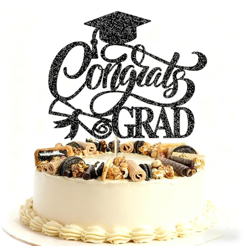 KSHGTB 1Pc Congratulations 2026 Graduation Cake Topper Congrats Grad Cake Decor - 2026 High School/College/Senior Graduation Party Decorations Supplies