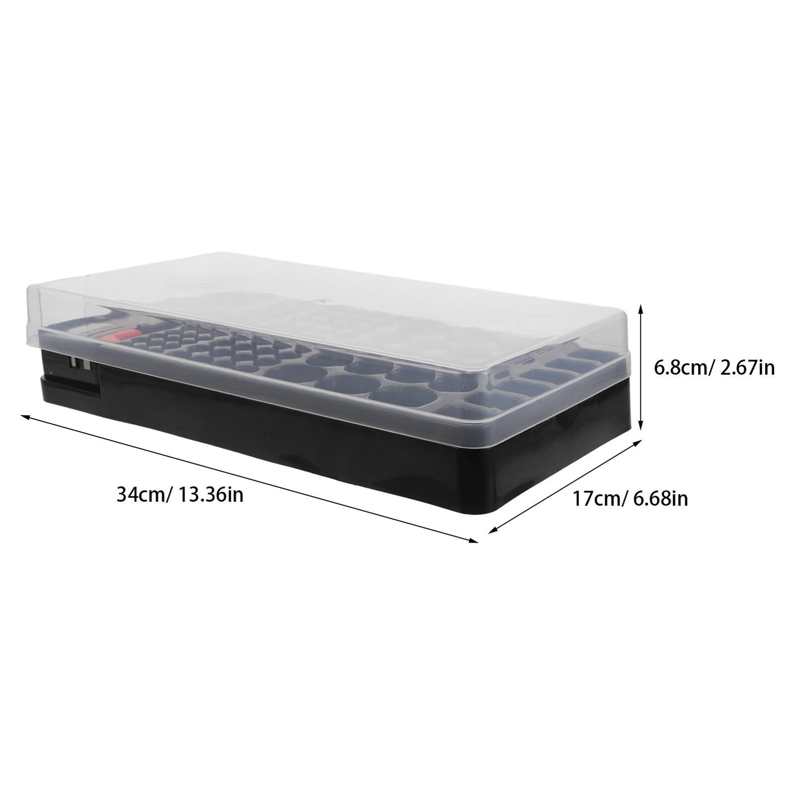 Veemoon Custodia Protettiva Trasparente per Batterie con Tester Integrato e Display Led, Organizer Portatile con Scomparti per Batterie Aa Aaa Cella d 9v, Soluzione di Stoccaggio Sicura