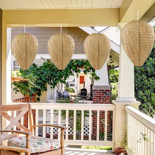 6 Stück Wespennest Attrappe, Hornissennest Attrappe, Künstliche Wespennesterköder, Aufhängen Falsches Wespennest, Wespen Nestbau Verhindern, für das Aufhängen im Garten, auf dem Balkon