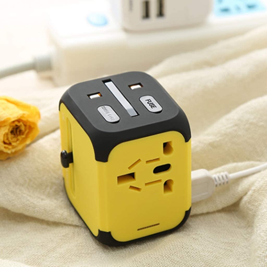 Weltweiter Reiseadapter mit 2 USB-Anschlüssen für USA UK AUS Europa Asien Handy Laptop World International Travel Power Adapter
