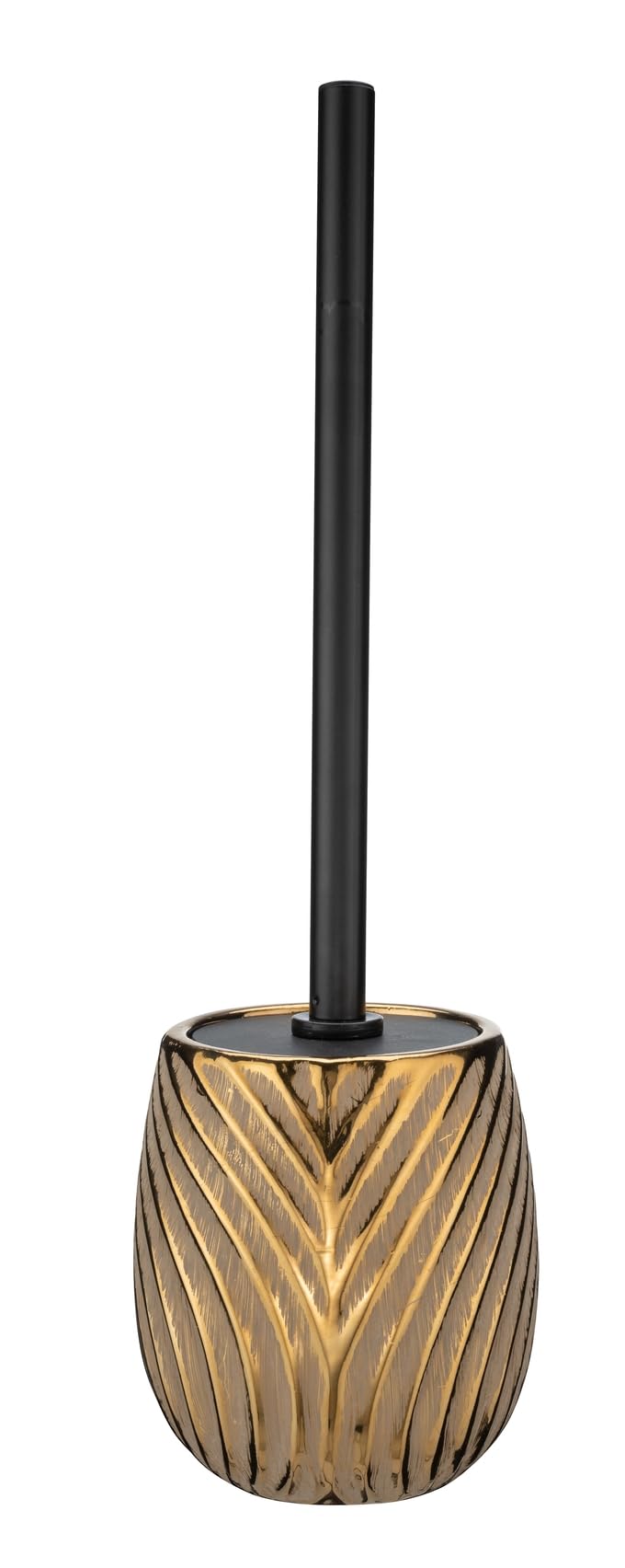 WENKO Idro - Escobillero para inodoro (cerámica, 10 x 39 cm), color dorado y negro