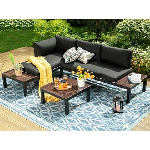 Sophia & William Aluminum Outdoor Sectional Sofa Patio Furniture Set Cover