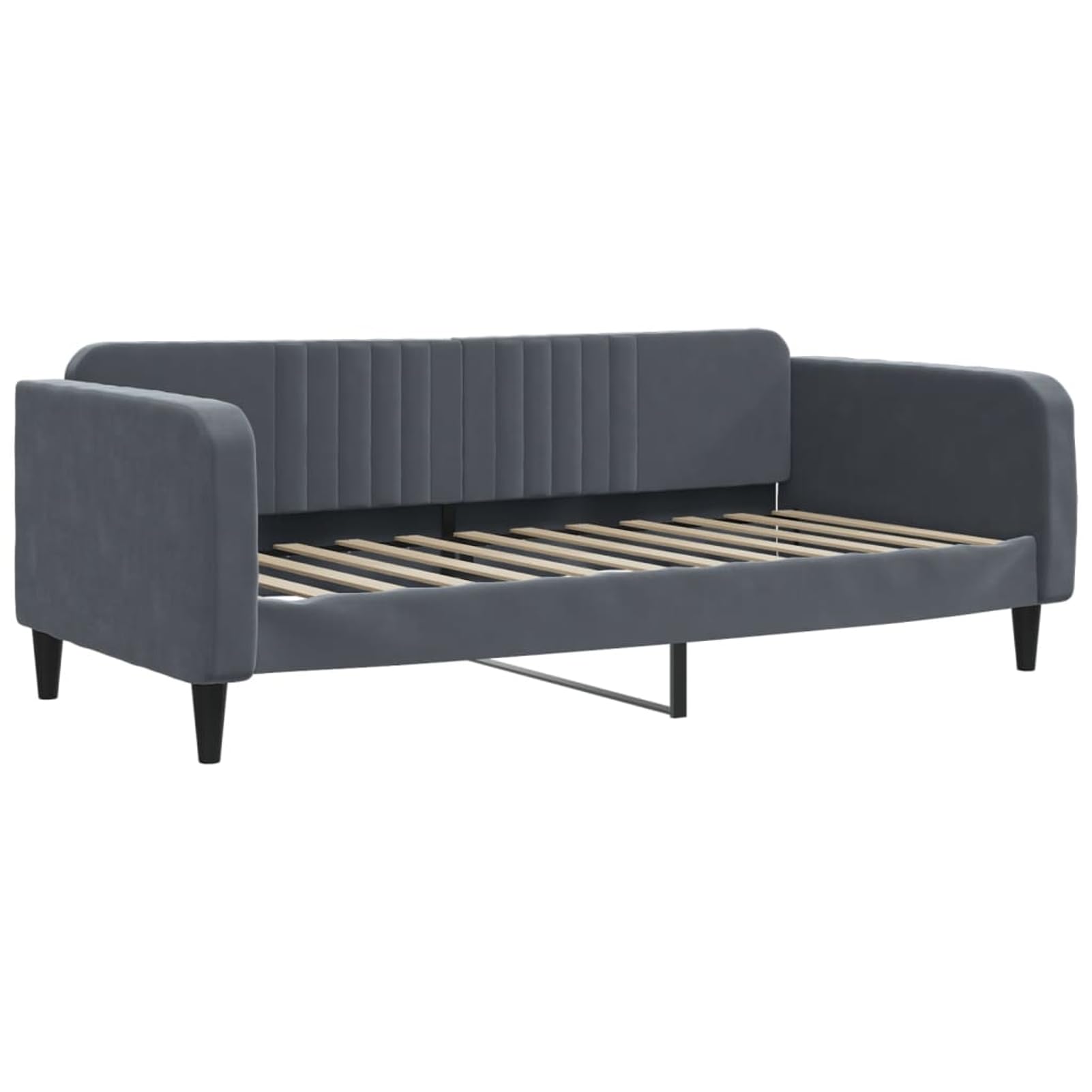 ATOMSTACK MAKER Divano letto pieghevole 2 in 1 con 2 cassetti portaoggetti, rivestito in velluto grigio scuro, 223 x 110 x 75 cm, ideale per gli ospiti, materassi non inclusi